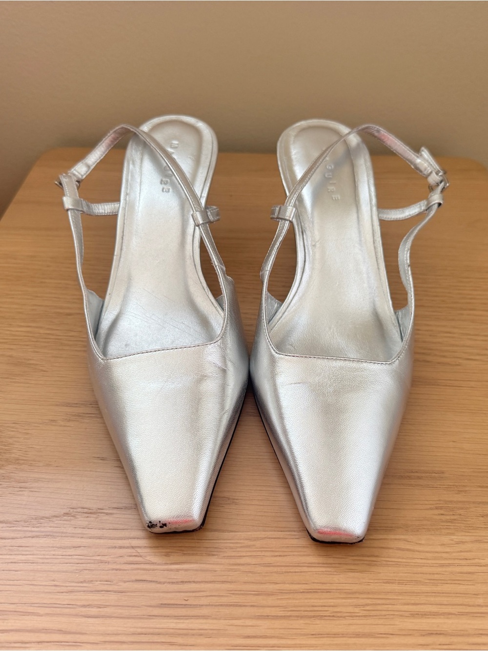 MAGUIRE Silver Slingback Pointed-Toe Pumps - Women